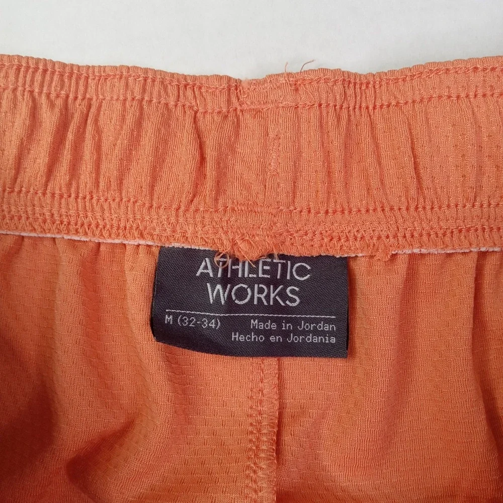 2 Athletic Works Men's Core Knit Shorts Size M (32-34) Blk Orange 9